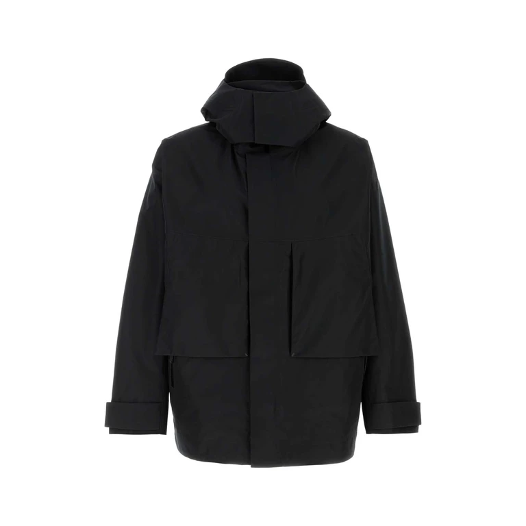 Black Polyester Jacket Nero Exterior: Giubbini - Men