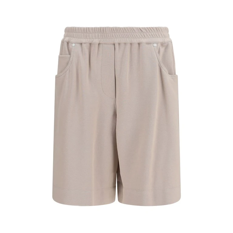 Brunello Cucinelli Beige Cotton Bermuda Shorts - Women