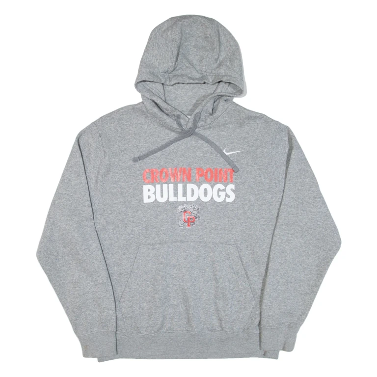 NIKE Crown Points Bulldogs Mens Grey Hoodie USA M