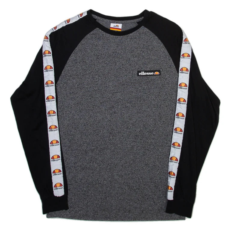 ELLESSE Mens T-Shirt Grey Long Sleeve S