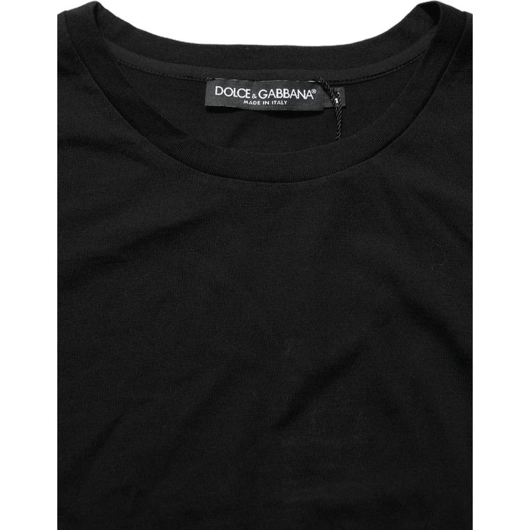 Dolce & Gabbana Black Wool Crew Neck Short Sleeves Men T-Shirt - Women
