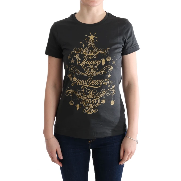 Dolce & Gabbana Gray Cotton 2017 Motive T-Shirt - Women