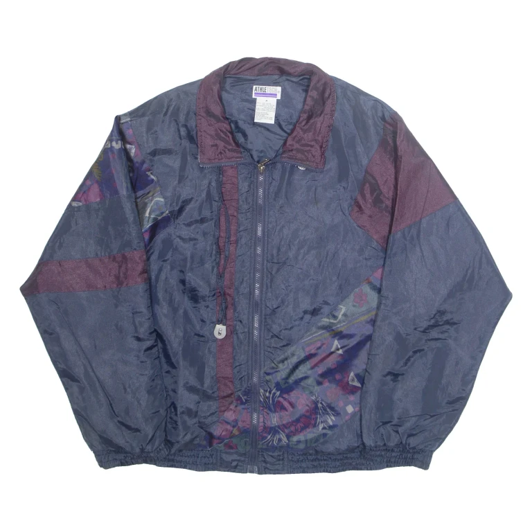 ATHLETECH Mens Track Jacket Blue Nylon Floral M