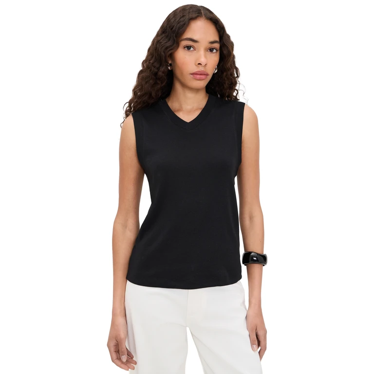 Vince High V Shell Tank Black L