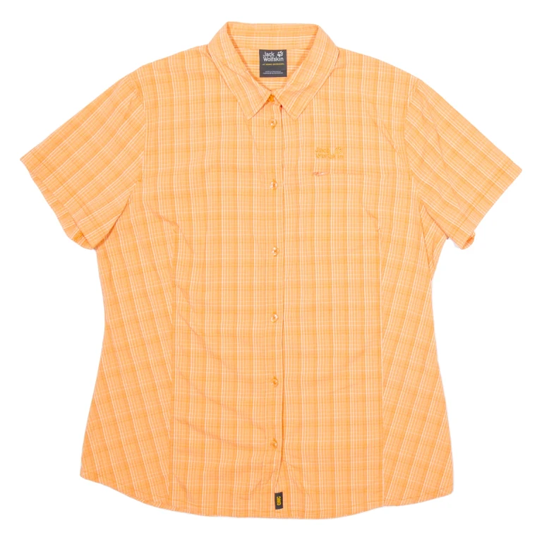 JACK WOLFSKIN Womens Shirt Orange Check L