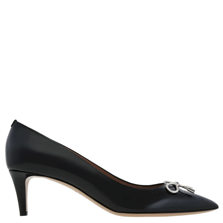 Bally Bruki Bow Embellished Patent Pumps