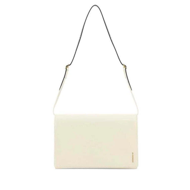 Ivory Leather Small File Shoulder Bag Eggshell Borse A Mano