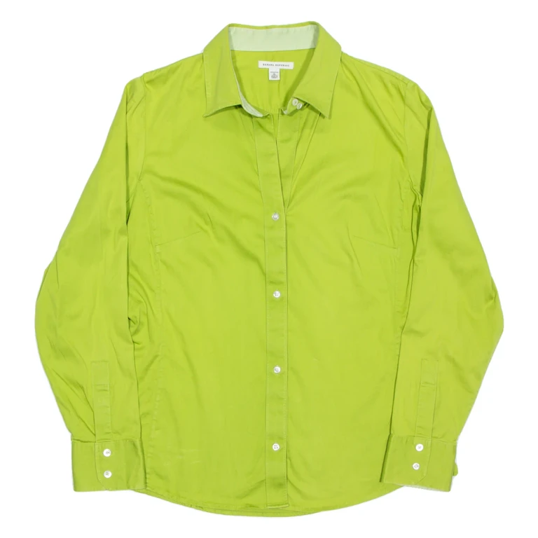 BANANA REPUBLIC Womens Plain Shirt Green Long Sleeve XL