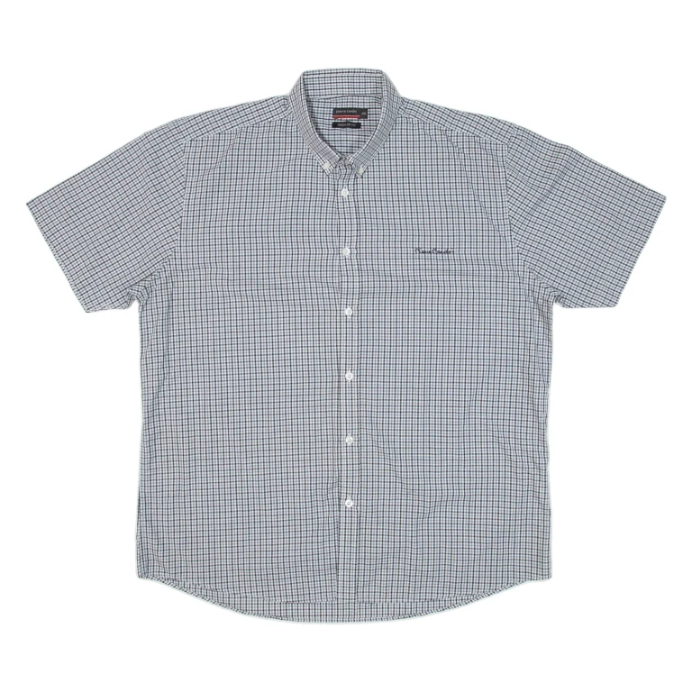 PIERRE CARDIN Mens Shirt Blue Check 2XL