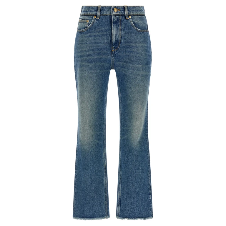 Blue Cotton Flared Jeans Clothing - Women