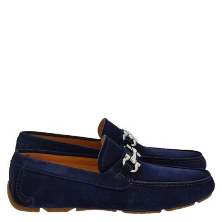 Ferragamo Gancini Ornament Driver Loafers, Size 9 EE