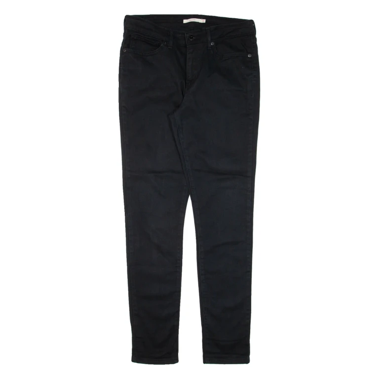 LEVI'S 711 Womens Trousers Black Slim Skinny W30 L30