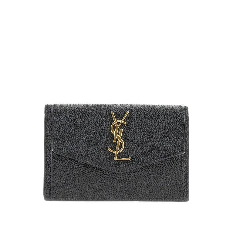 SAINT LAURENT 'Uptown' Grain de Poudre leather card case Woman One Size
