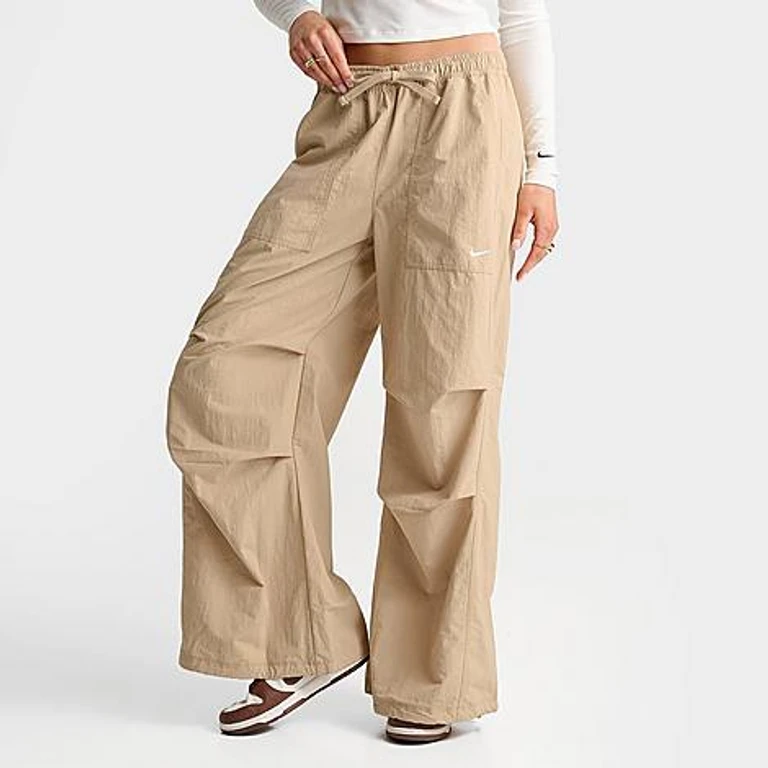 Nike Women's Sportswear Loose Mid-Rise Structured Pants in Linen/Sail Size: XS