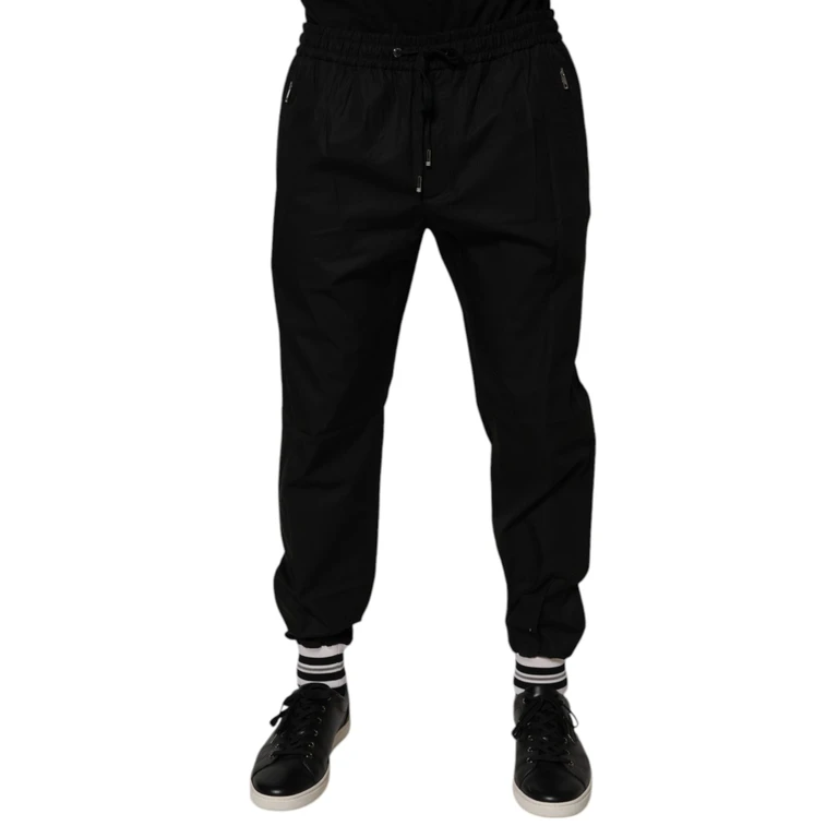 Dolce & Gabbana Black Cotton Men Jogger Sweatpants Pants - Men