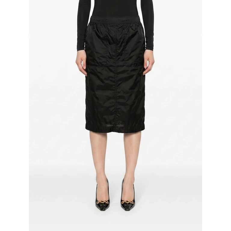 Midi Pencil Skirt in Nylon with Mid-Rise Waist (870894Y8J401000)