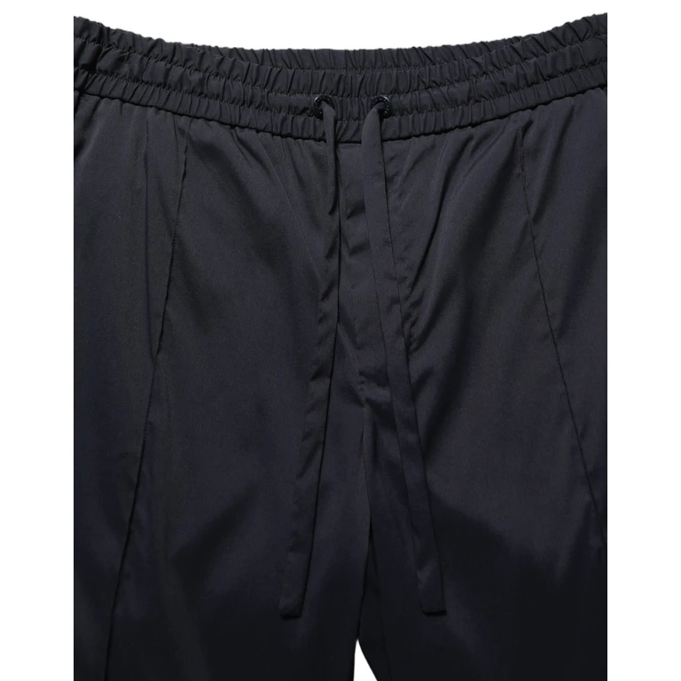 Black Nylon Straight Jogger Sweatpants Pants Elastane - Men