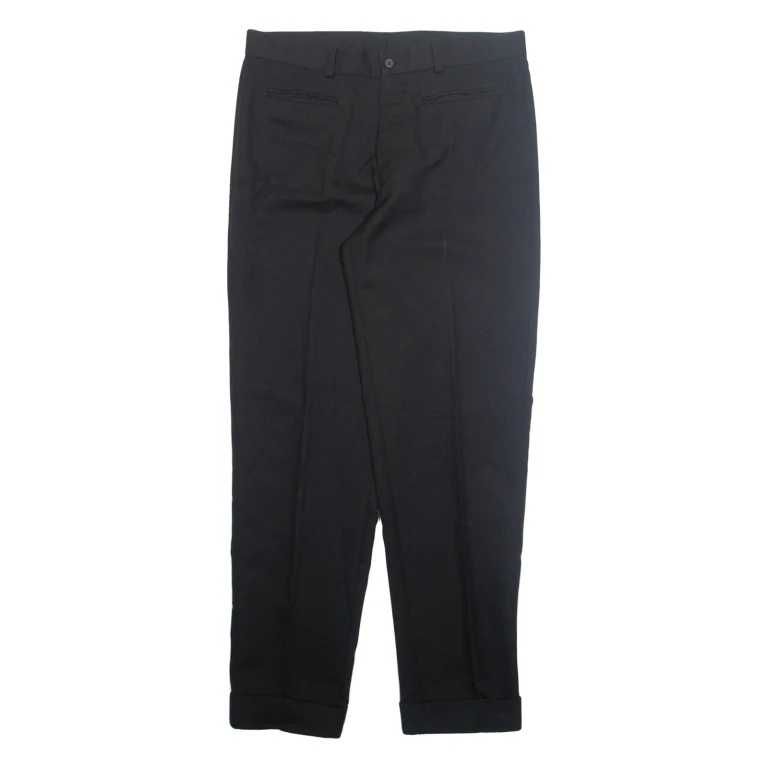 MANHATTAN CLUB Chino Workwear Mens Trousers Black Regular Straight W34 L32