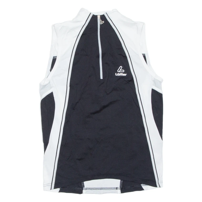 Cycling Mens Jersey Black Sleeveless 1/2 Zip XS