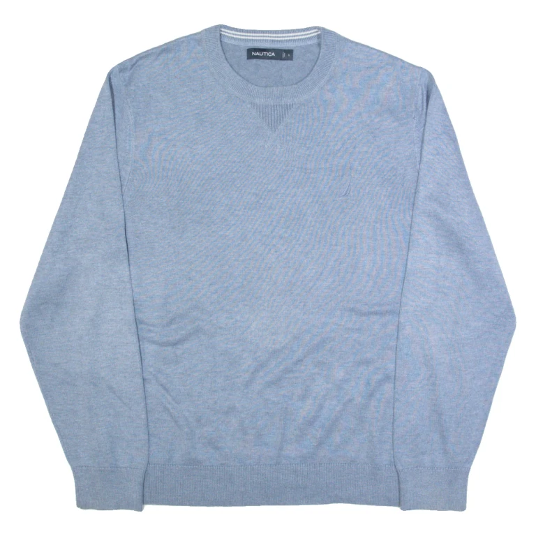 NAUTICA Mens Jumper Blue Tight Knit L