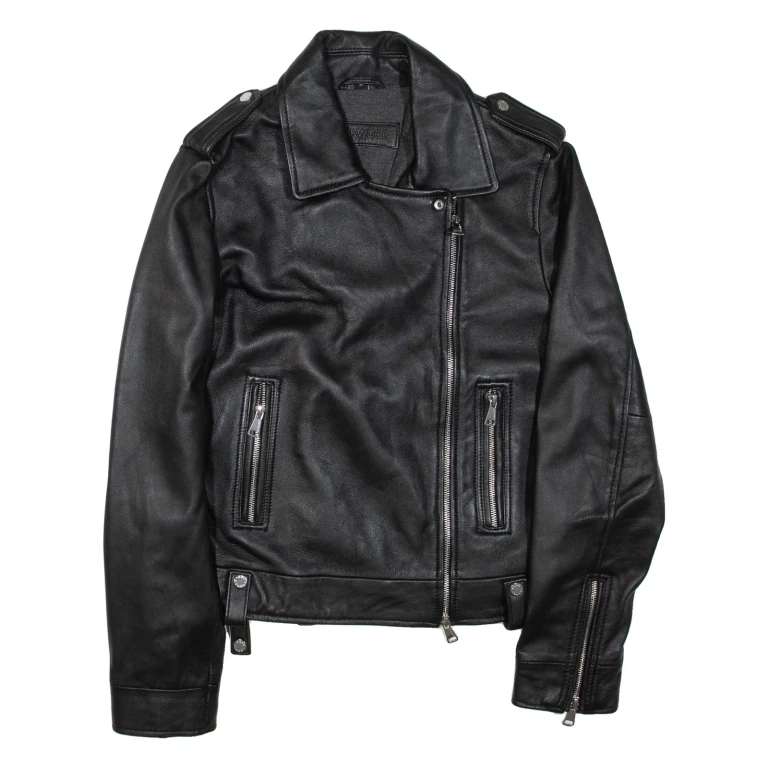 OAKWOOD Womens Jacket Black Faux Leather L