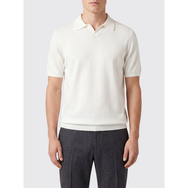 Short-Sleeved Polo Shirt Knitted in Silk and Cashmere (303423101)