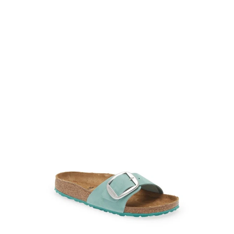 Unisex Madrid Big Buckle Nubuk Leather Beryl