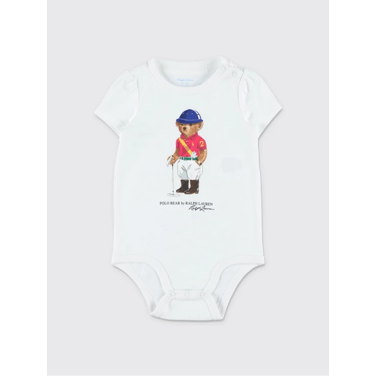 Baby Teddy Bear Print Cotton Short-Sleeve Bodysuit (A96181001)