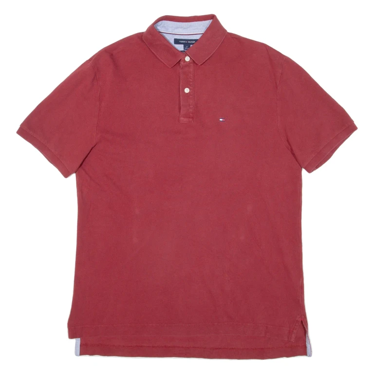 TOMMY HILFIGER Mens Polo Shirt Red M