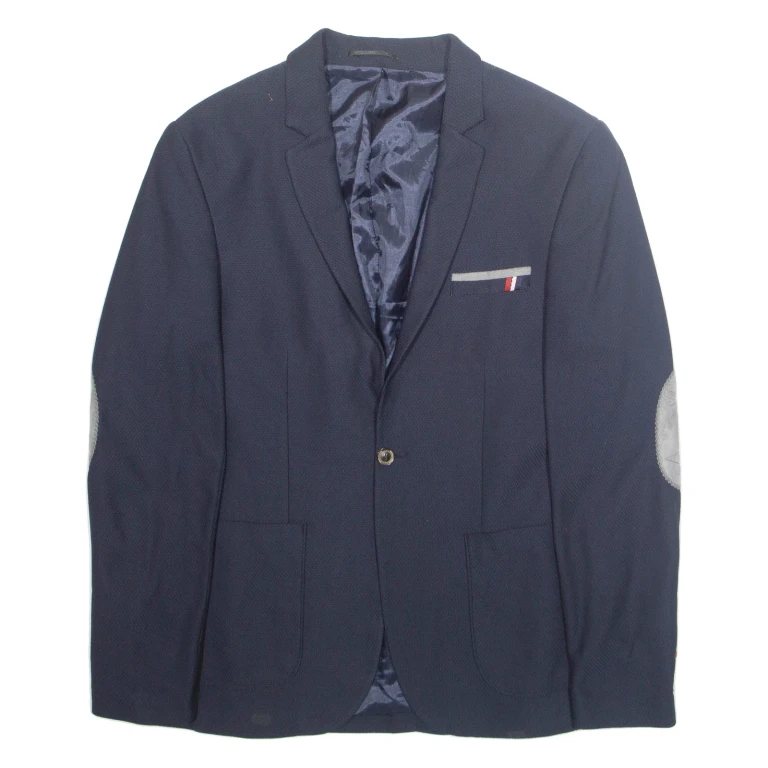 Mens Blazer Jacket Blue L