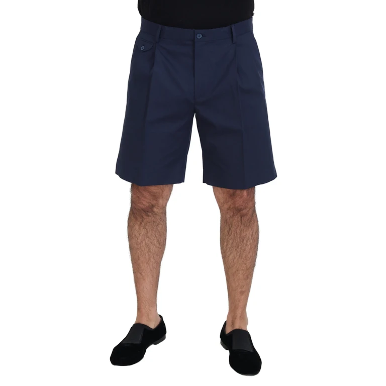 Dolce & Gabbana Blue Chinos Cotton Stretch Casual Shorts Silk Elastane - Men