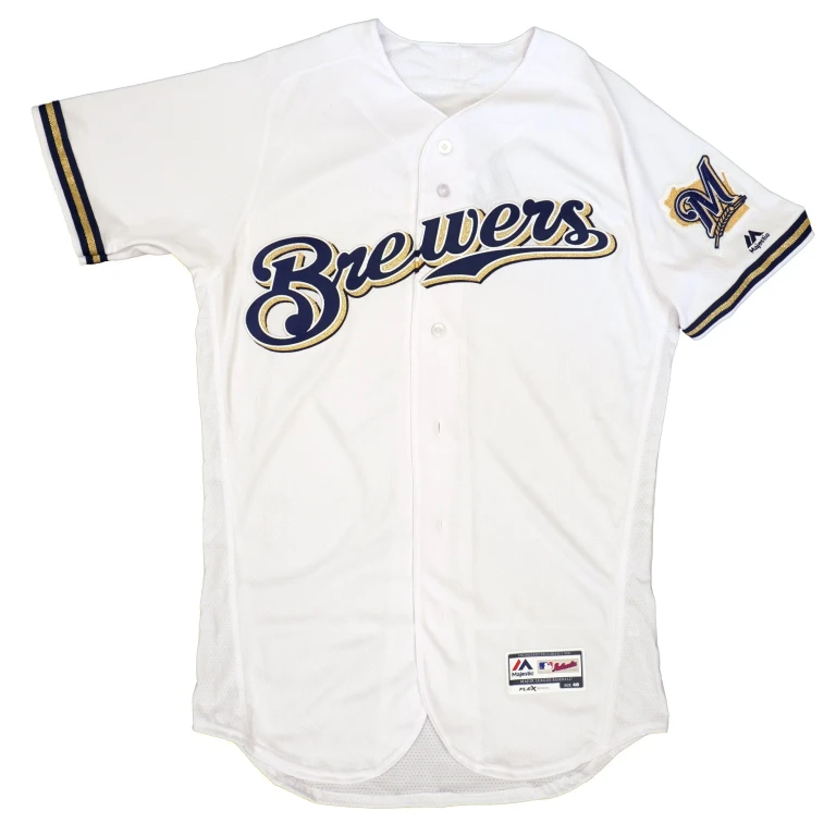 Men's MLB Milwaukee Brewers Authentic On Field Flex Base Jersey White