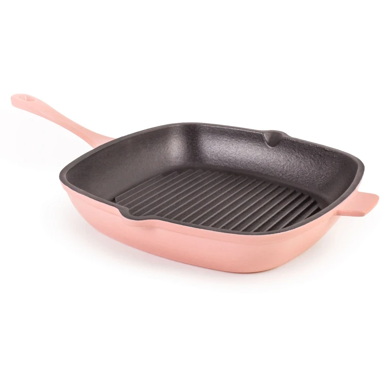 Neo Cast Iron Square Grill Pan 11", Pink