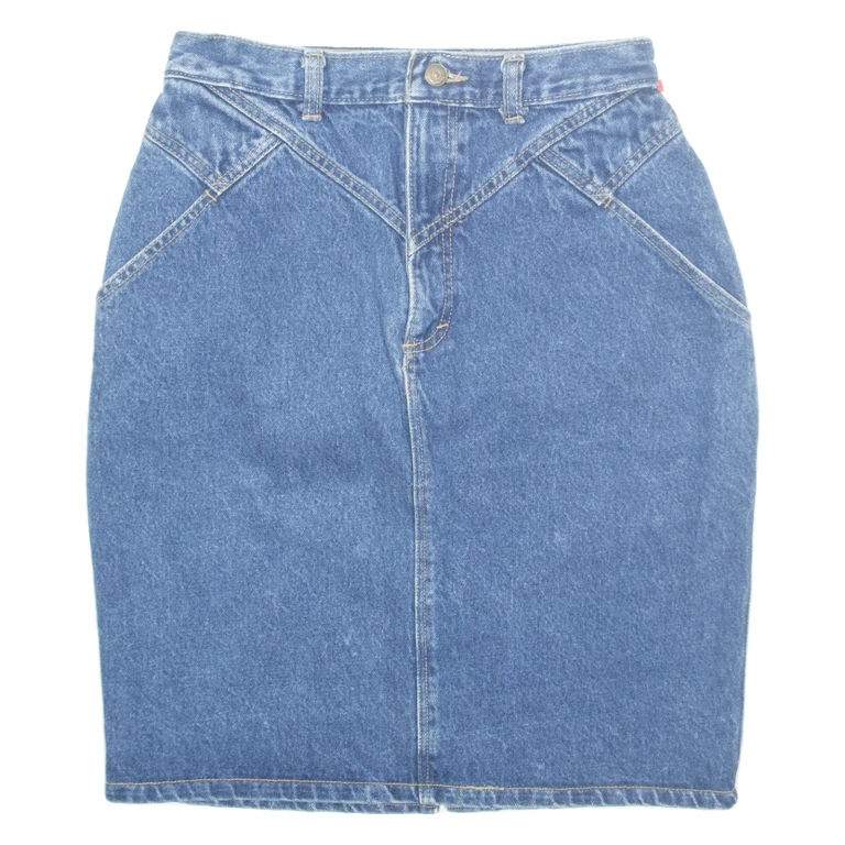 Womens Straight Skirt Blue Knee Length Denim S