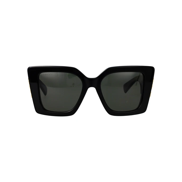 Gucci Black-black-grey Acetate Sunglasses - Women