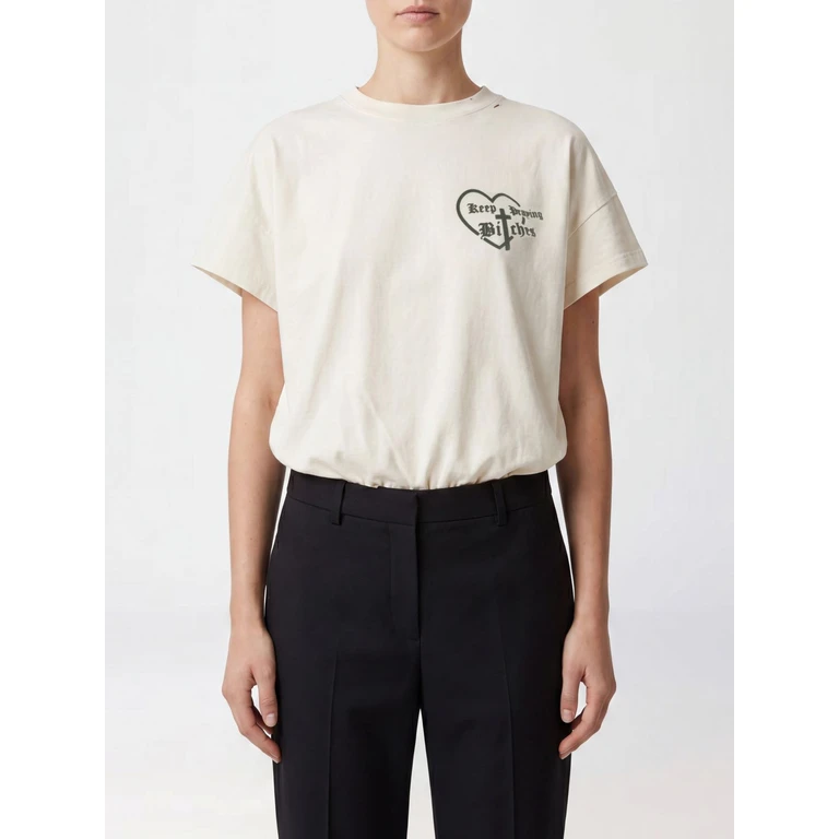 Graphic Print Cotton T-Shirt with Dropped Shoulders (WCJSY0228065)