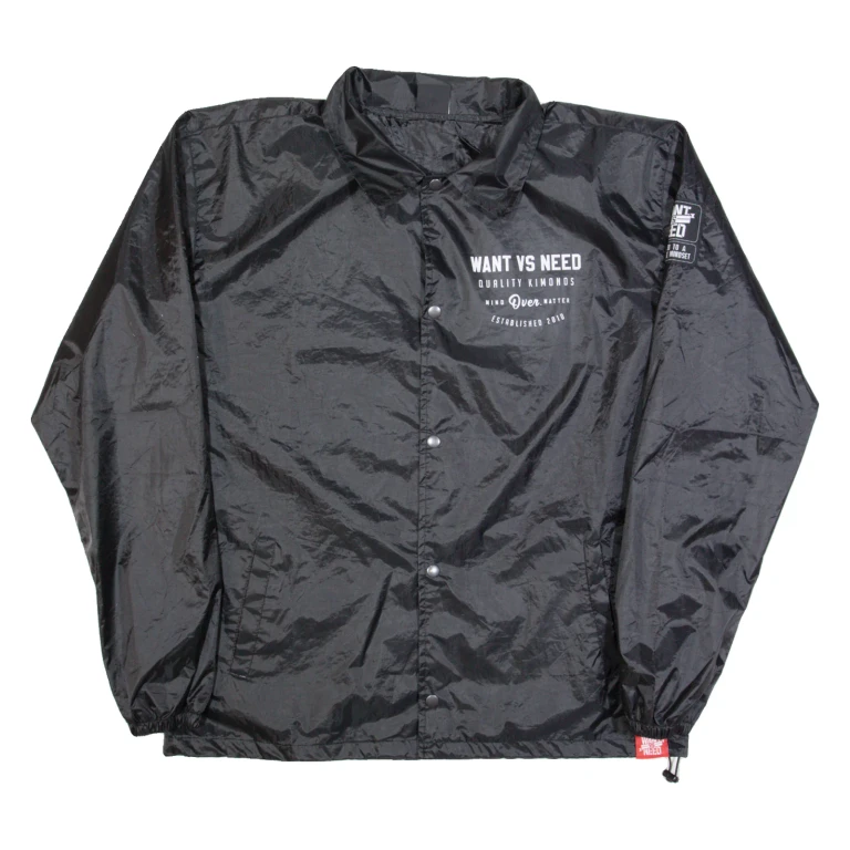 WANT VS NEED Mens Coach Jacket Black USA L