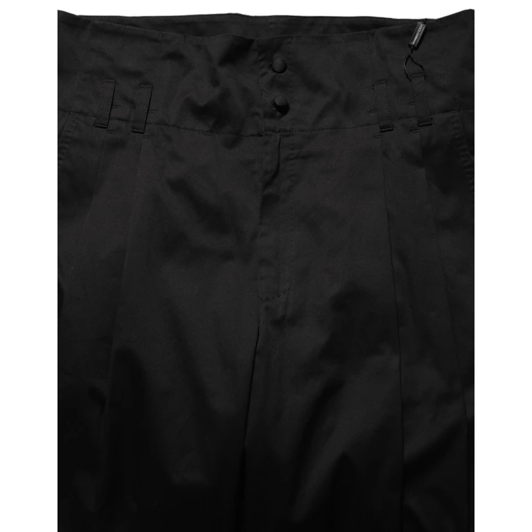 Black Cotton Straight Leg Dresstrouser Pants - Men