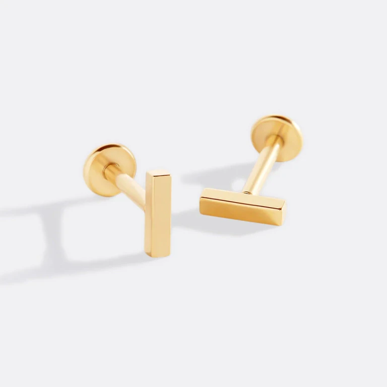 Little Bar Sleeper Flatback Earrings 16g