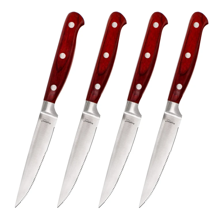 Pakka Wood 4pc Stainless Steel Steak Knife Set 4.75"