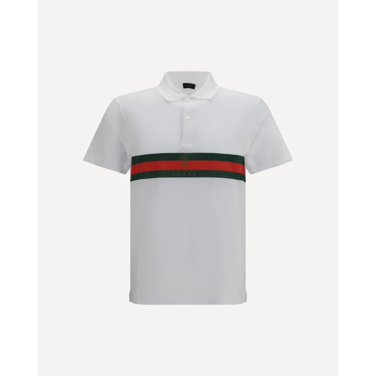 GUCCI Cotton jersey Polo Shirt with Web Male L