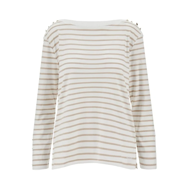 Camiseta de rayas para mujer Emporio Armani con botones