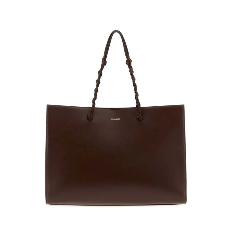 Bolsa Tote Grande Tangle em couro liso com alça trançada
