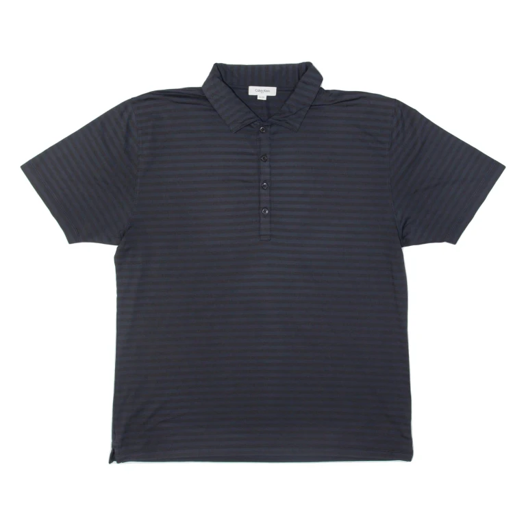 CALVIN KLEIN Golf Mens Polo Shirt Black Striped XL