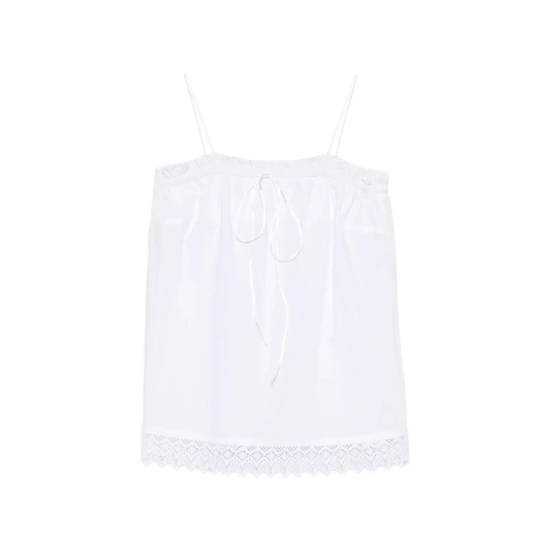 The Nina Studio Lace-detail Ruffled Top (N2747)