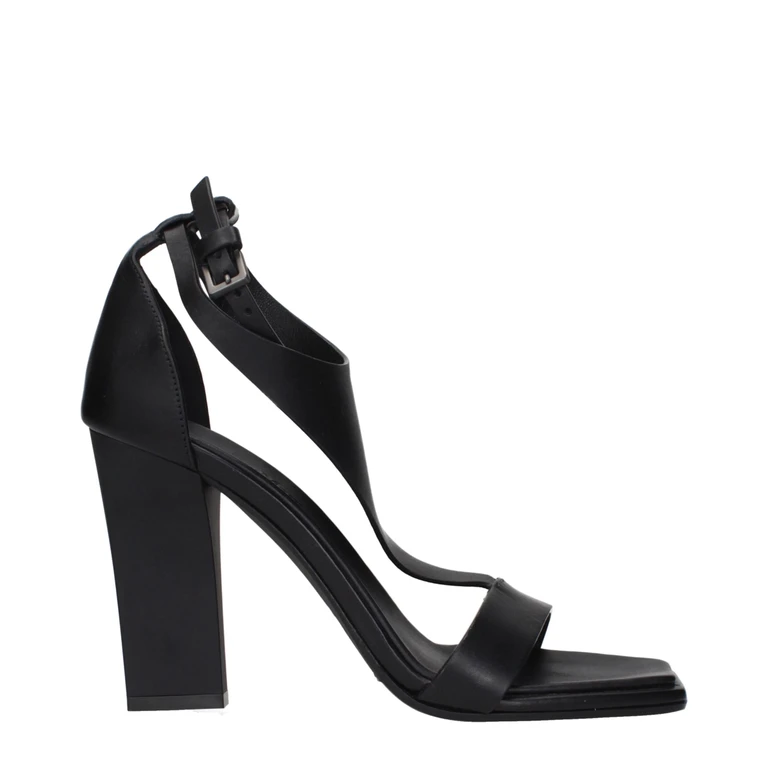 Max Mara Black Leather Stiletto Heel Sandals - Women