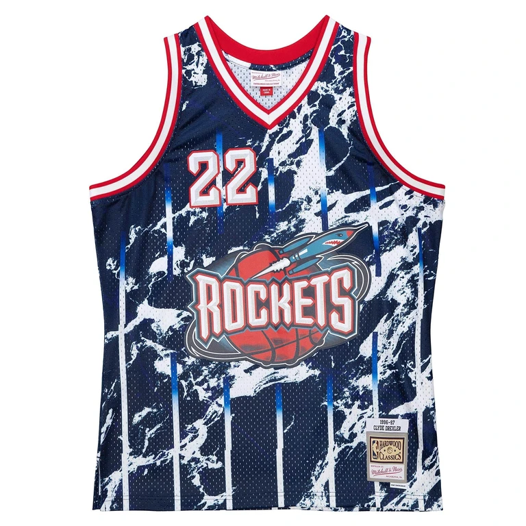 NBA Marble Swingman Jersey Houston Rockets 1996 Clyde Drexler