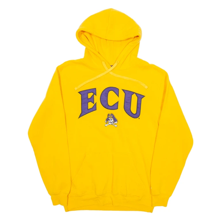 CHAMPION ECU Mens Yellow Hoodie USA S