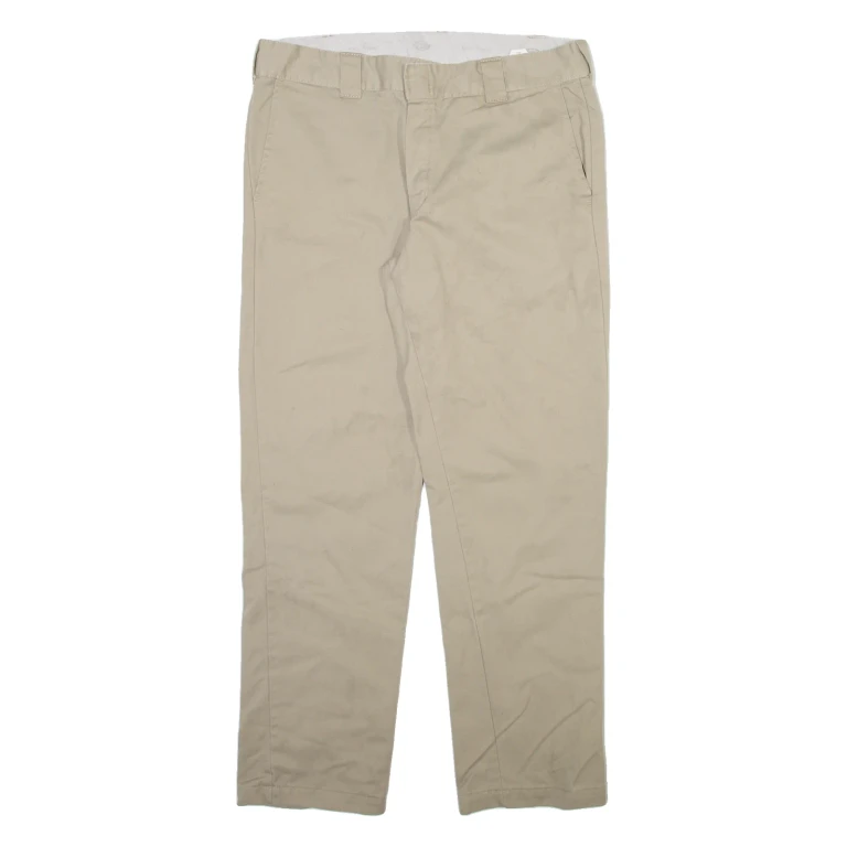 DICKIES Mens Trousers Beige Slim Straight W36 L32