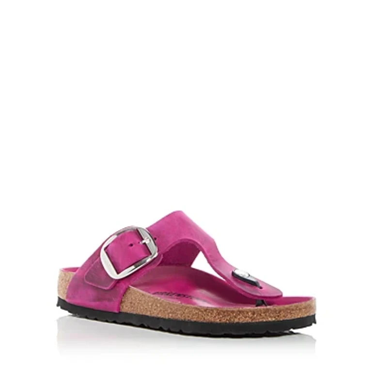 Unisex Gizeh Big Buckle Natural Leather Oiled Festival Fuchsia